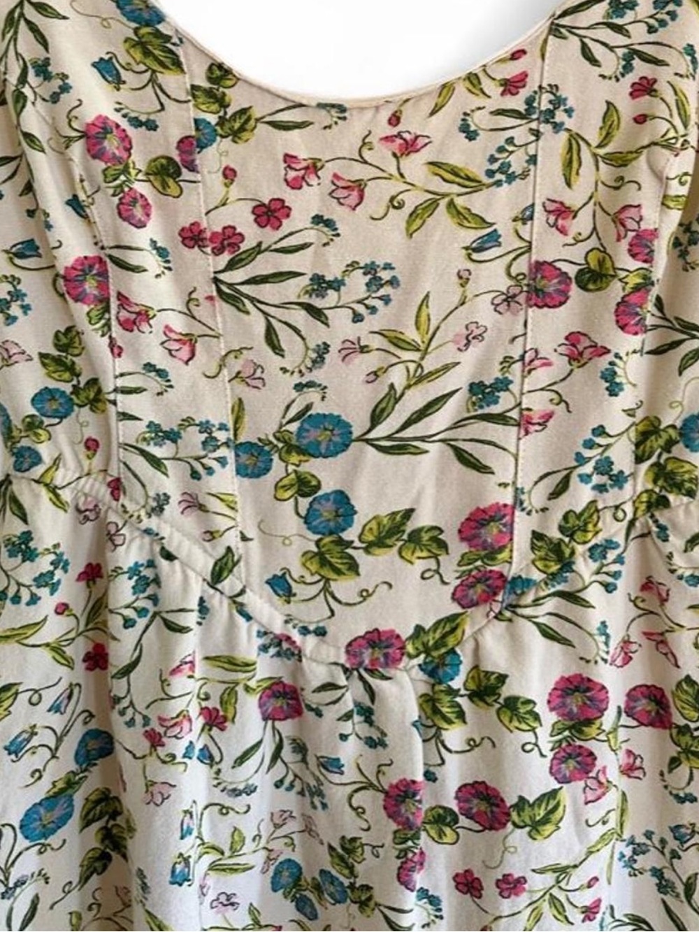 Sincerely Jules Floral Linen Blend Mini Dress Cottagecore Coquette Feminine S - Picture 4 of 8